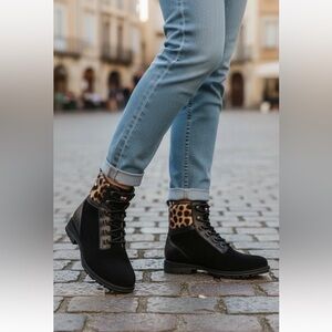 Rossignol Women’s Prairie O2 Boots Leather Calf Hair Accent Size 7